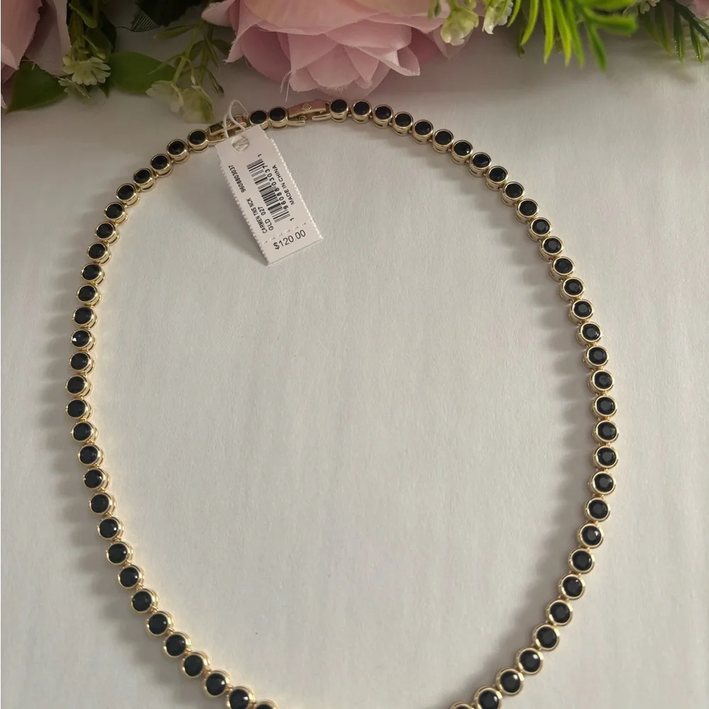 NWT Kendra Scott Carmen Tennis Necklace in Gold black - Picture 4 of 9